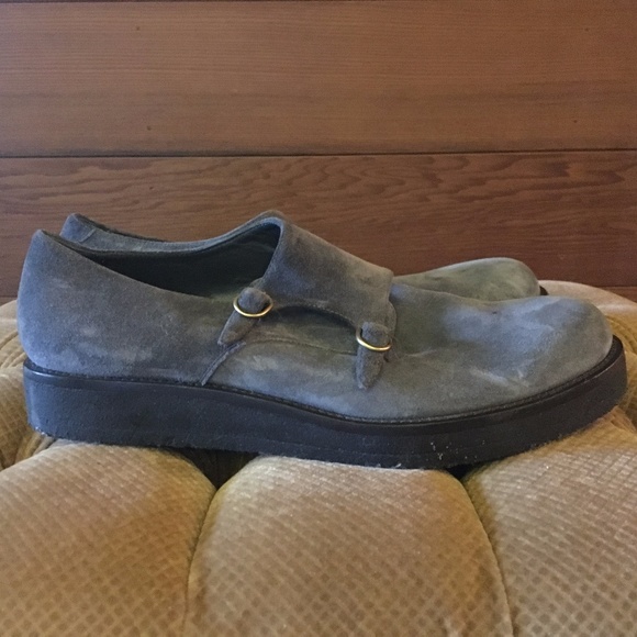 YSL grey suede buckle shoe, rubber sole SZ 43 - Picture 2 of 5